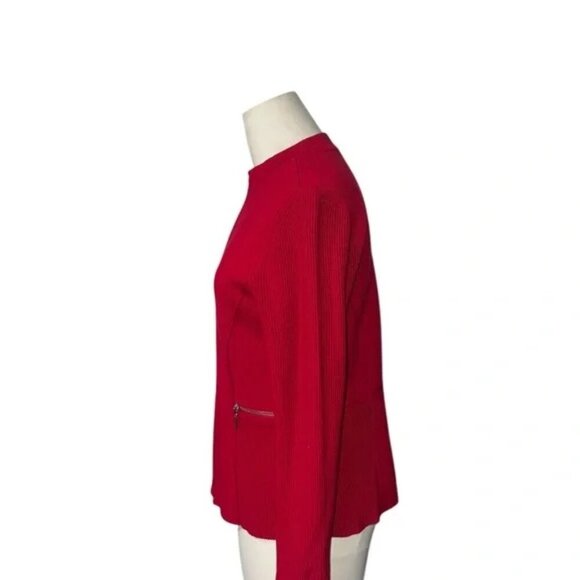 WHITE HOUSE BLACK MARKET - Red Blazer with Full Zip - Size Small - Picture 2 of 6